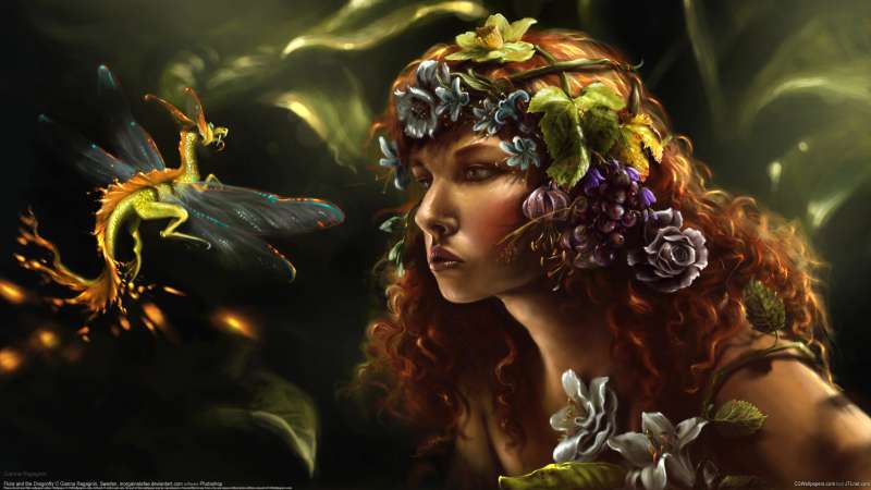 Flora and the Dragonfly Hintergrundbild