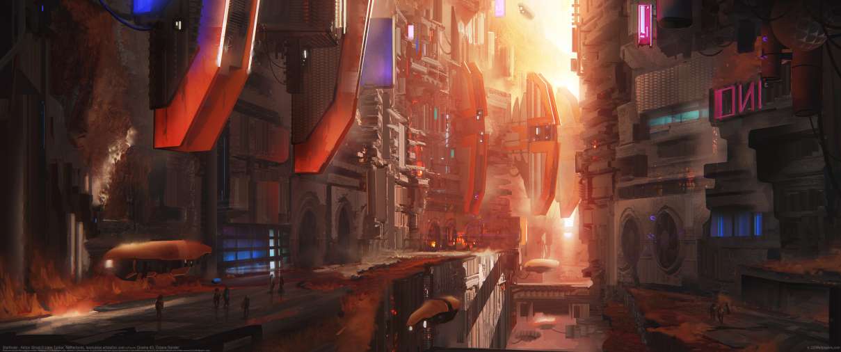 Starfinder - Akiton Street ultrabreit Hintergrundbild