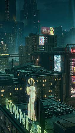 Artificial Detective - City at night Handy Vertikal Hintergrundbild