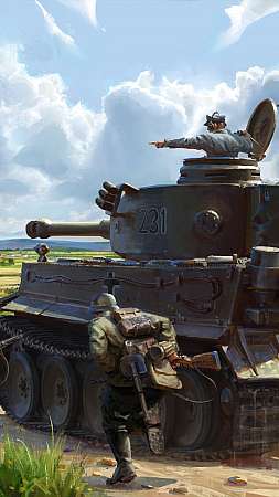 Tank Squad key illustration: A Tiger's close encounter Handy Vertikal Hintergrundbild