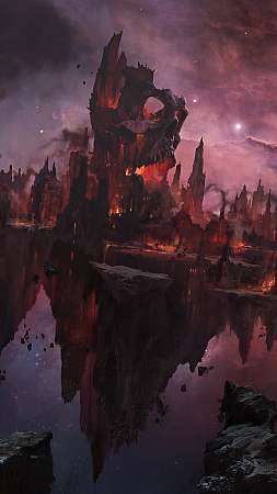 Warhammer Total War 3 Demonic Fortress Handy Vertikal Hintergrundbild