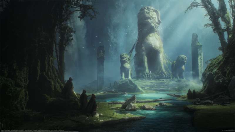 Giant forest with statues early concept Hintergrundbild