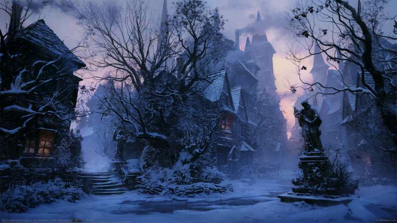 Winter medieval environment Hintergrundbild