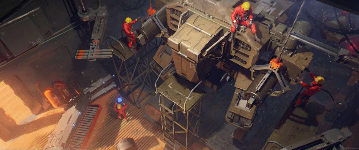Mech Maintenance ultrabreit Hintergrundbild