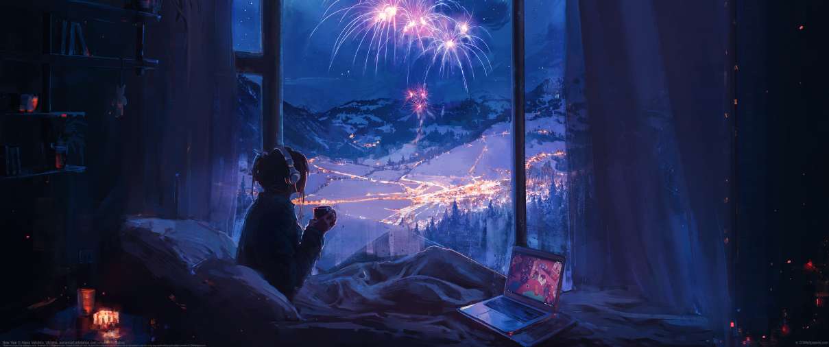 New Year ultrabreit Hintergrundbild