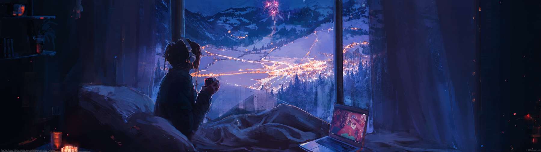 New Year ultrabreit Hintergrundbild