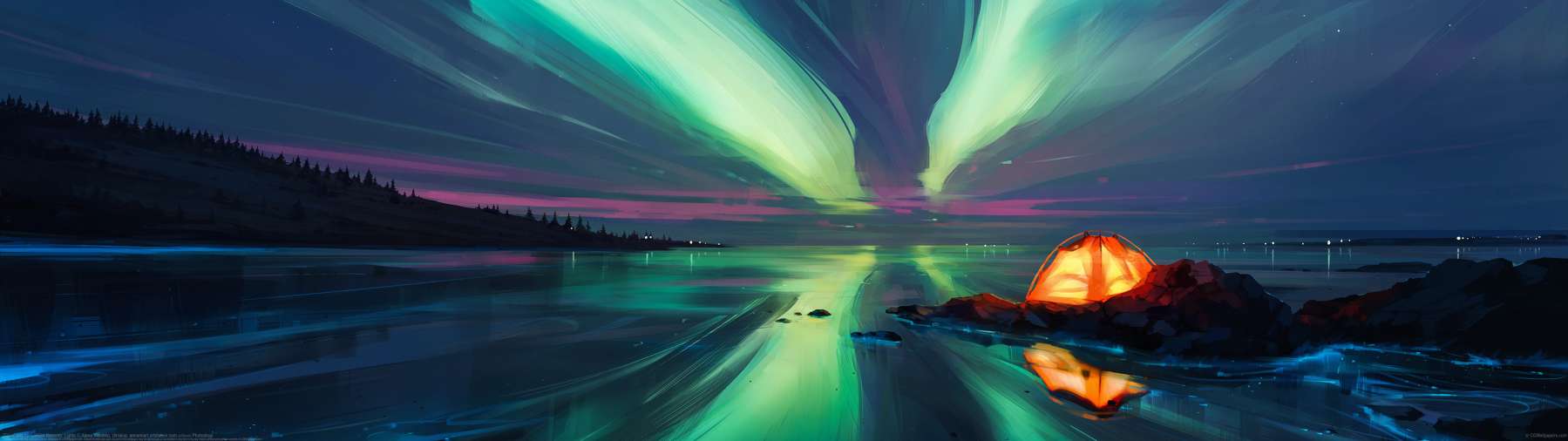Cover arts for LofiGirl Records: Lights ultrabreit Hintergrundbild