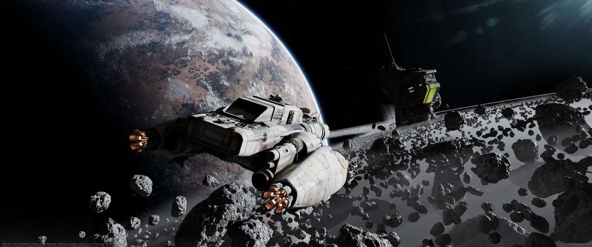 Asteroid Field Installation ultrabreit Hintergrundbild