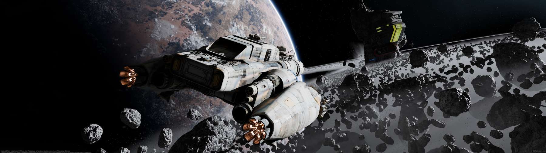 Asteroid Field Installation ultrabreit Hintergrundbild