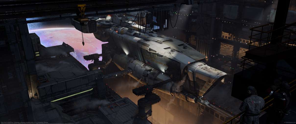 Ship Port ultrabreit Hintergrundbild