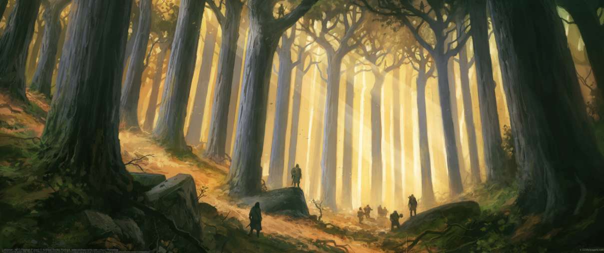 Lothl�rien - MTG Playmat (Forest) ultrabreit Hintergrundbild