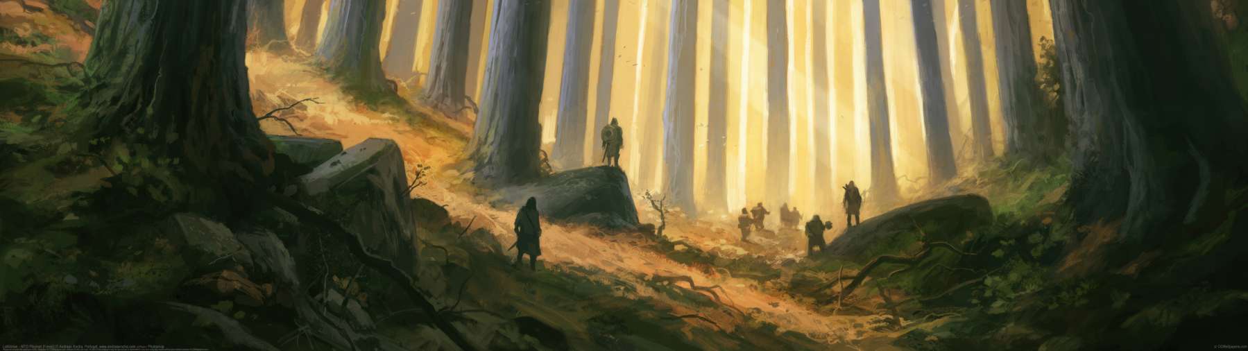 Lothl�rien - MTG Playmat (Forest) ultrabreit Hintergrundbild