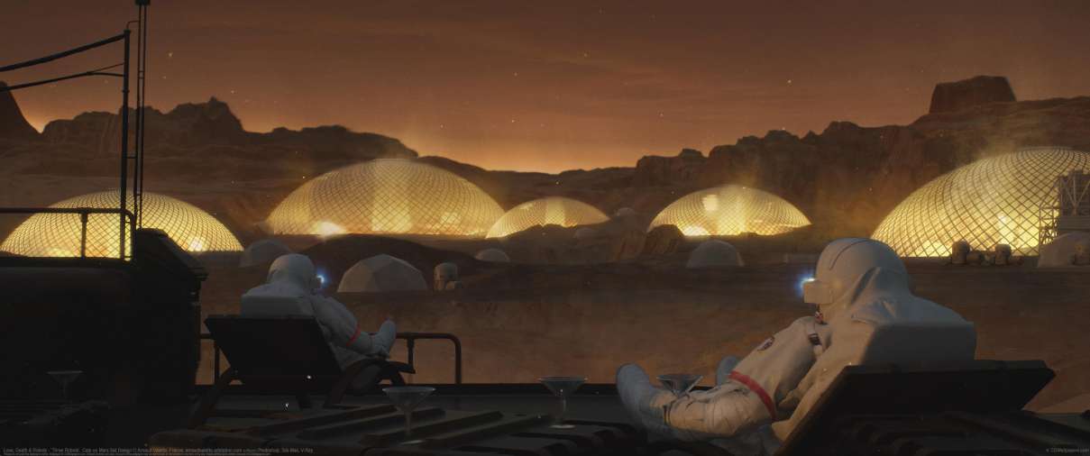 Love, Death & Robots - 'Three Robots', Cats on Mars Set Design ultrabreit Hintergrundbild