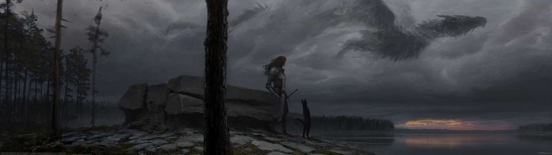 Red Knight with Black Cat ultrabreit Hintergrundbild