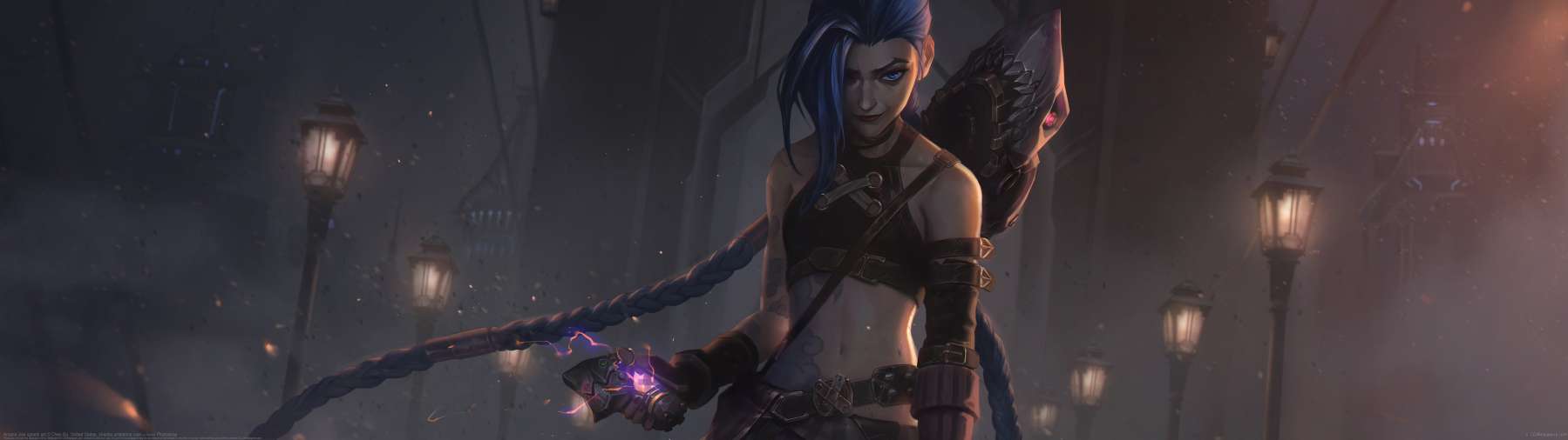 Arcane Jinx splash art ultrabreit Hintergrundbild