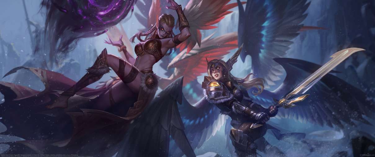 Battle Born Kayle VS Exiled Morgana splash ultrabreit Hintergrundbild