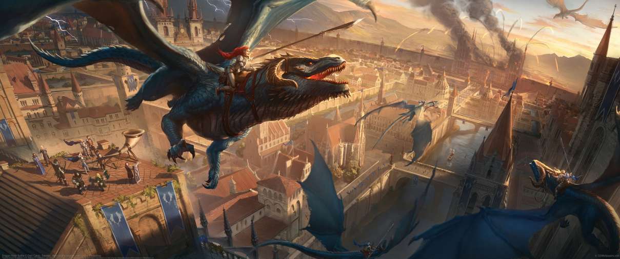 Dragon Rider Battle ultrabreit Hintergrundbild