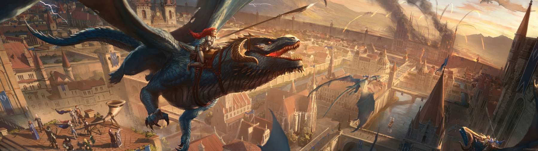 Dragon Rider Battle ultrabreit Hintergrundbild