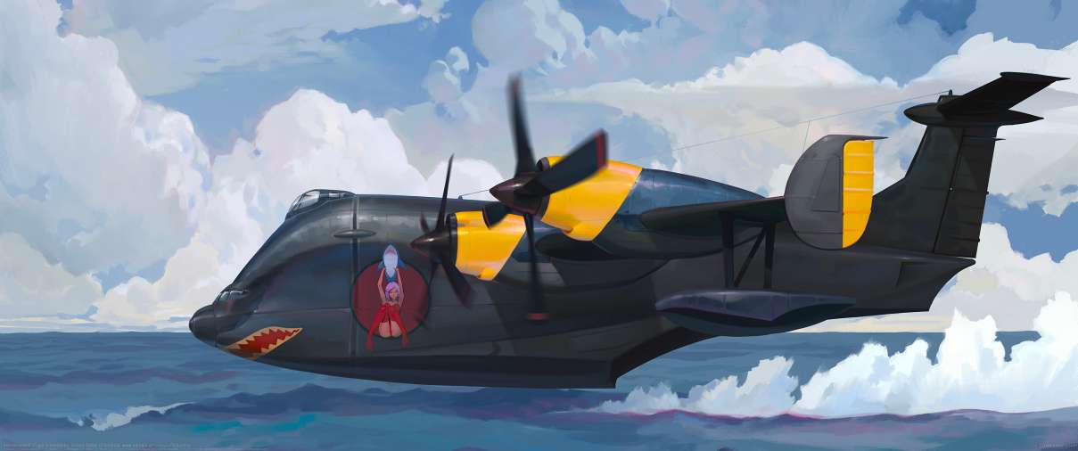 Marine sketch ultrabreit Hintergrundbild