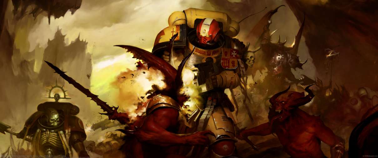 Imperial Fists vs Khorne Daemons ultrabreit Hintergrundbild