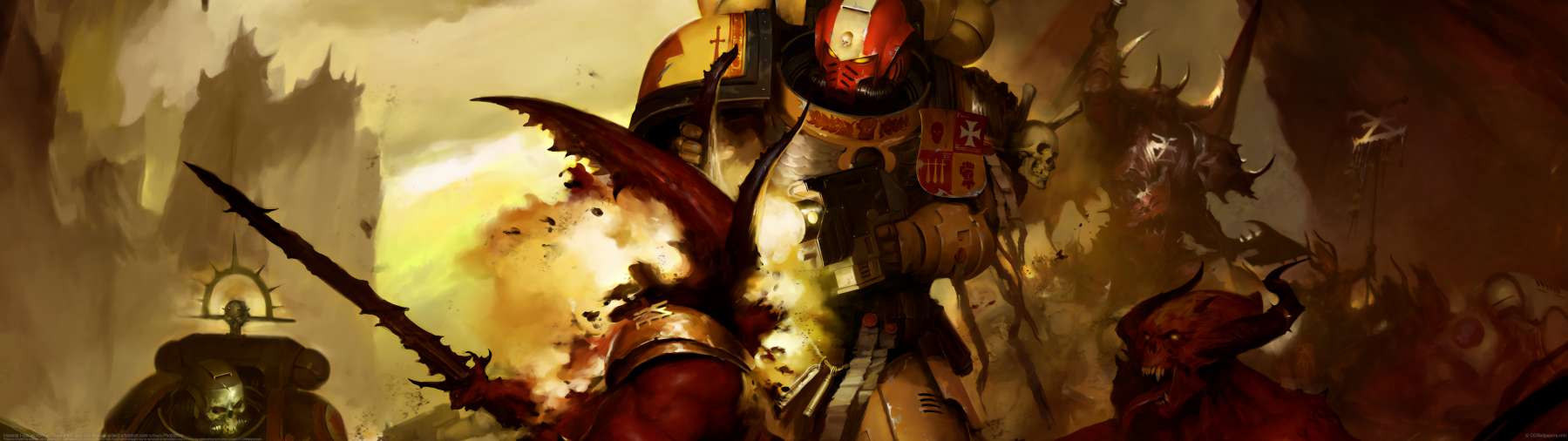 Imperial Fists vs Khorne Daemons ultrabreit Hintergrundbild