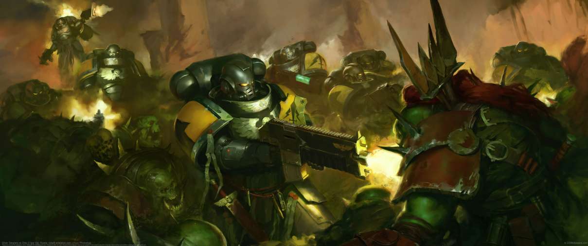 Silver Templars vs Orks ultrabreit Hintergrundbild