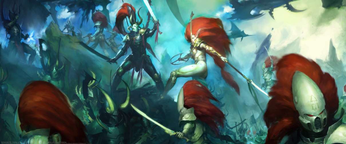 Warhammer 40k: Drazhar vs Jain Zar ultrabreit Hintergrundbild