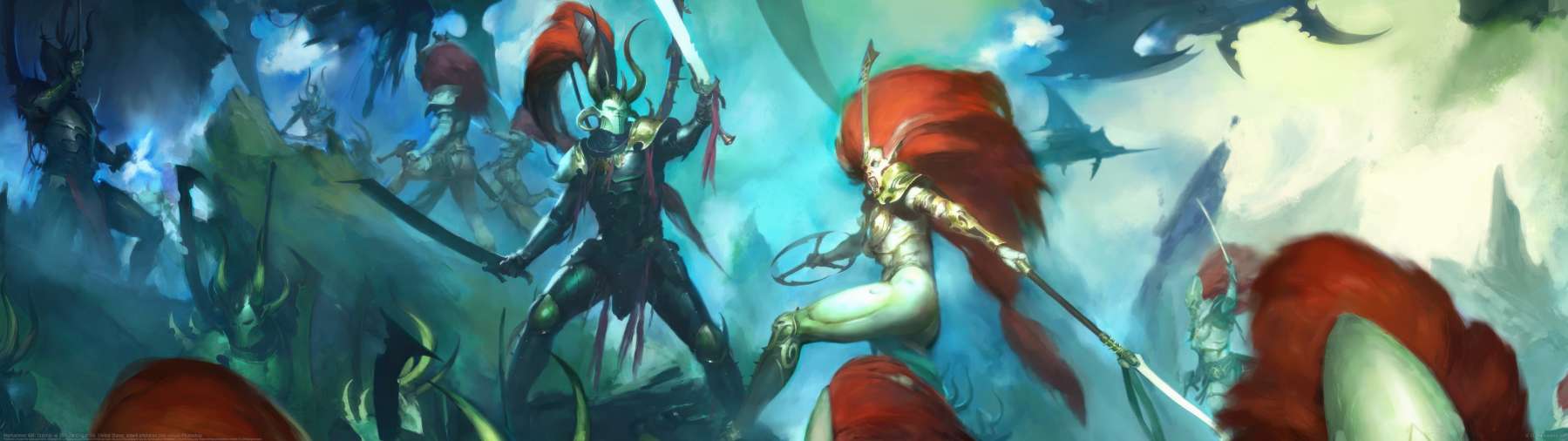 Warhammer 40k: Drazhar vs Jain Zar ultrabreit Hintergrundbild