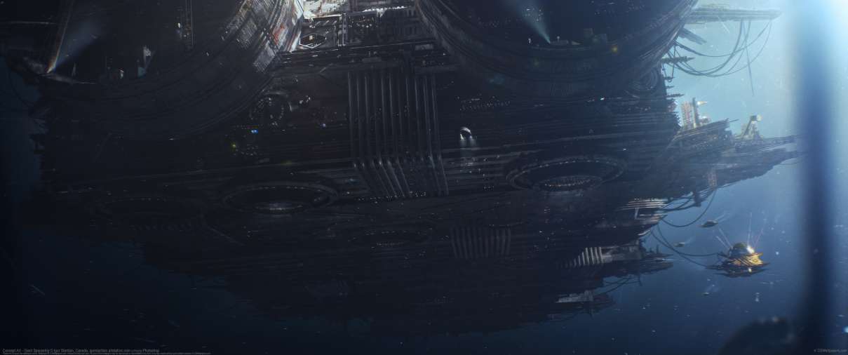 Concept Art - Giant Spaceship ultrabreit Hintergrundbild