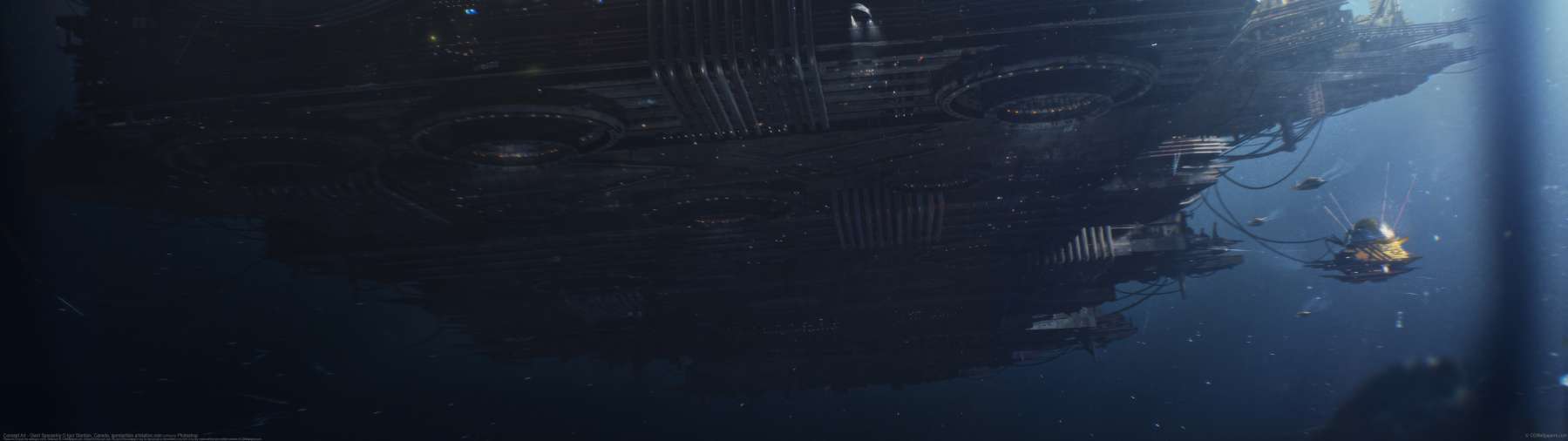 Concept Art - Giant Spaceship ultrabreit Hintergrundbild