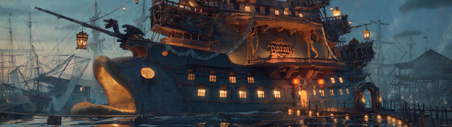 One Piece concept: Baratie ultrabreit Hintergrundbild