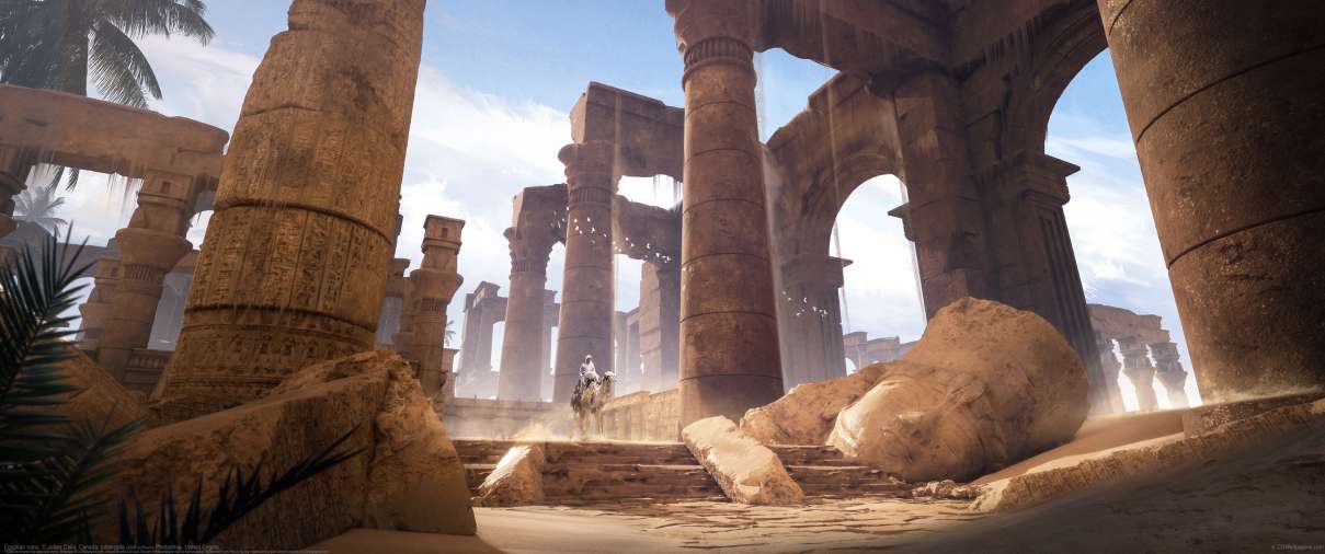Egyptian ruins. ultrabreit Hintergrundbild