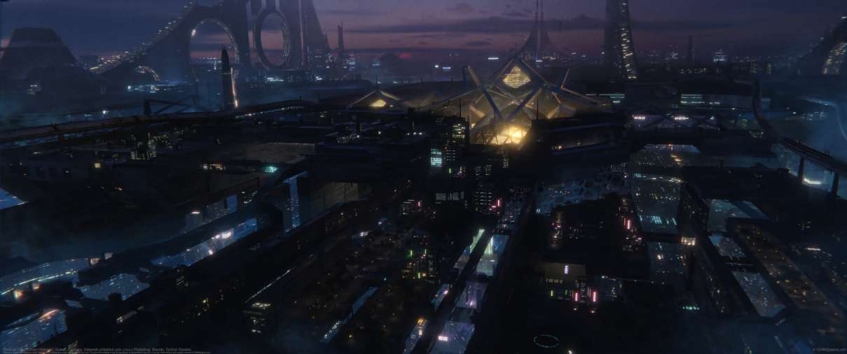 Omicron City ultrabreit Hintergrundbild