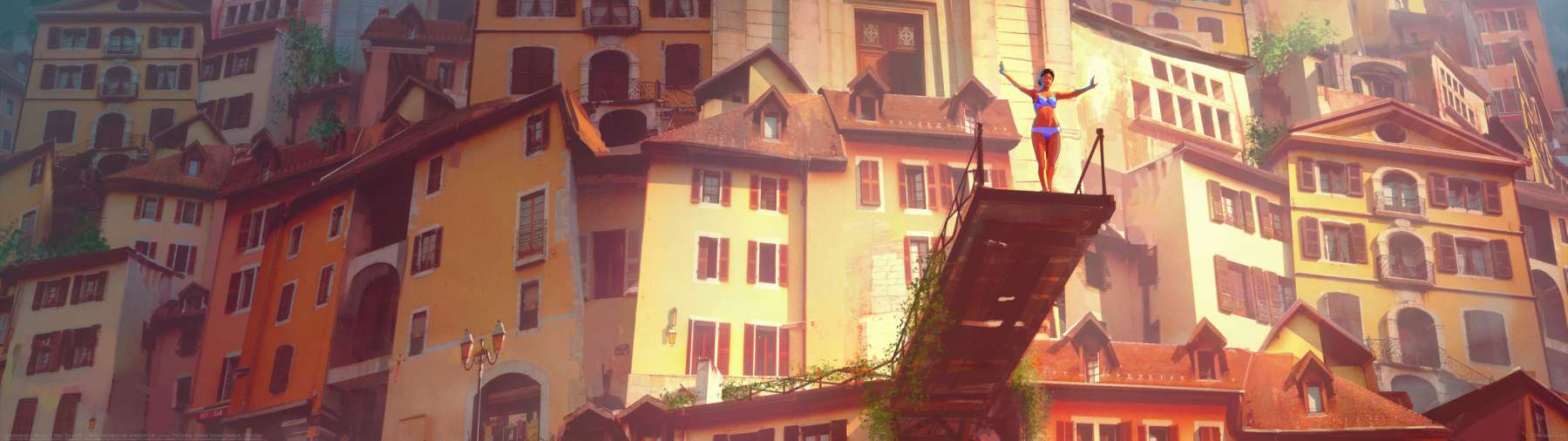 La baigneuse d'Annecy ultrabreit Hintergrundbild