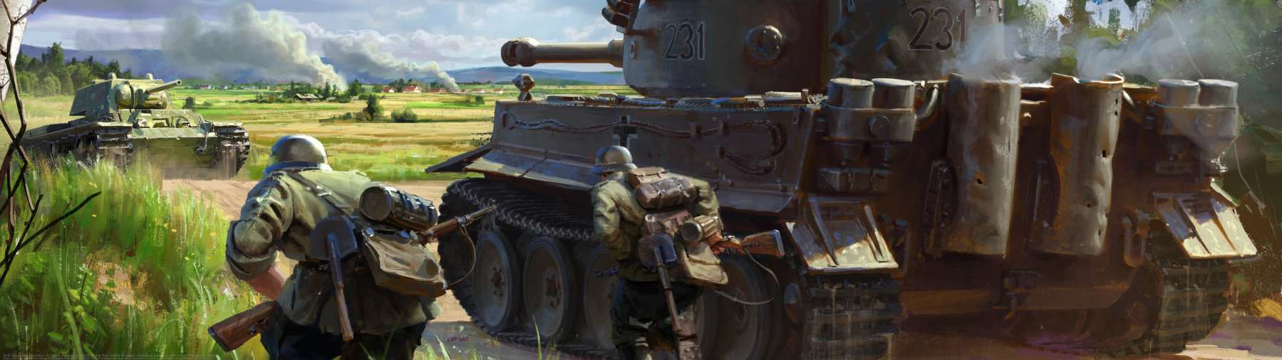 Tank Squad key illustration: A Tiger's close encounter ultrabreit Hintergrundbild