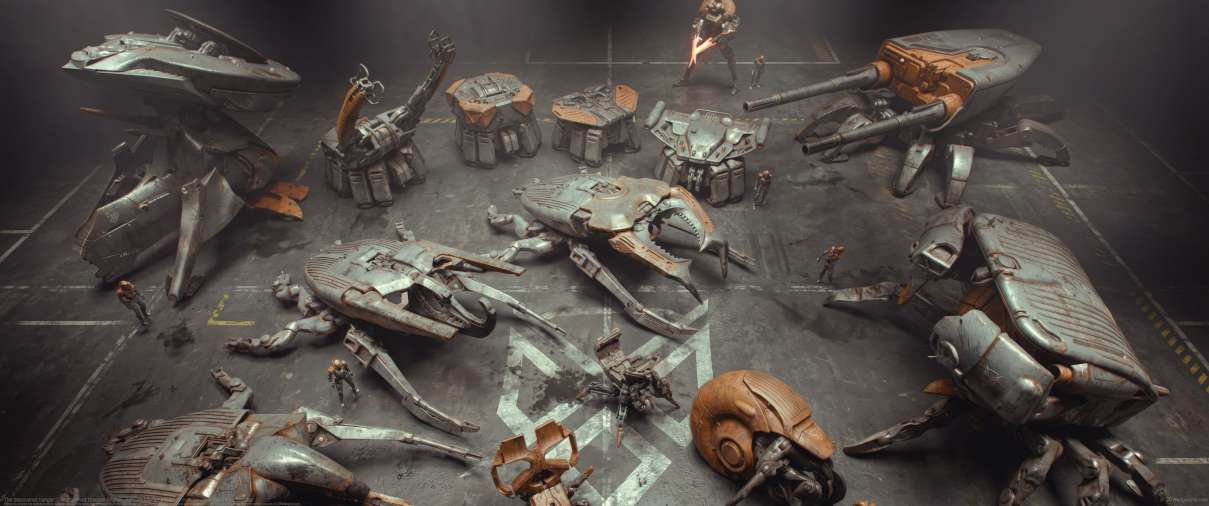 The discovered hangar ultrabreit Hintergrundbild