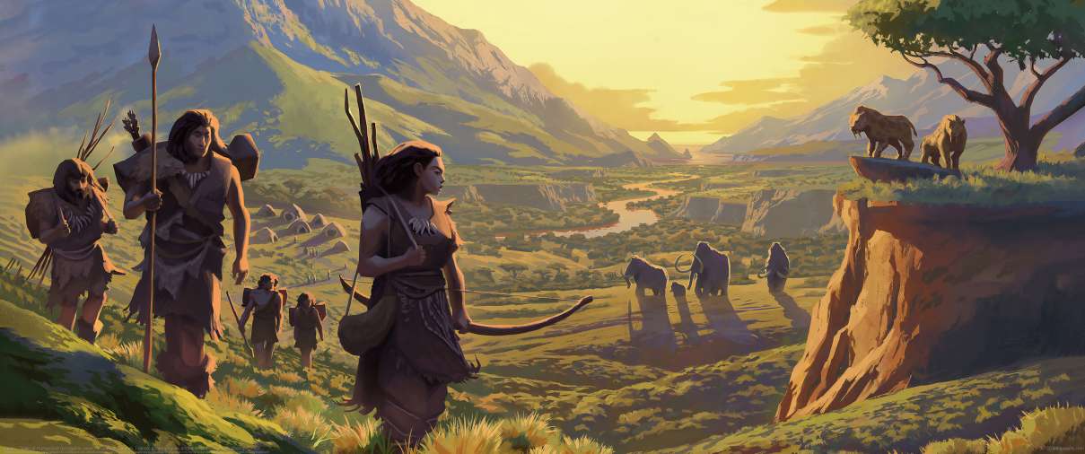 Catan - Dawn of Humankind (bordgame cover) ultrabreit Hintergrundbild