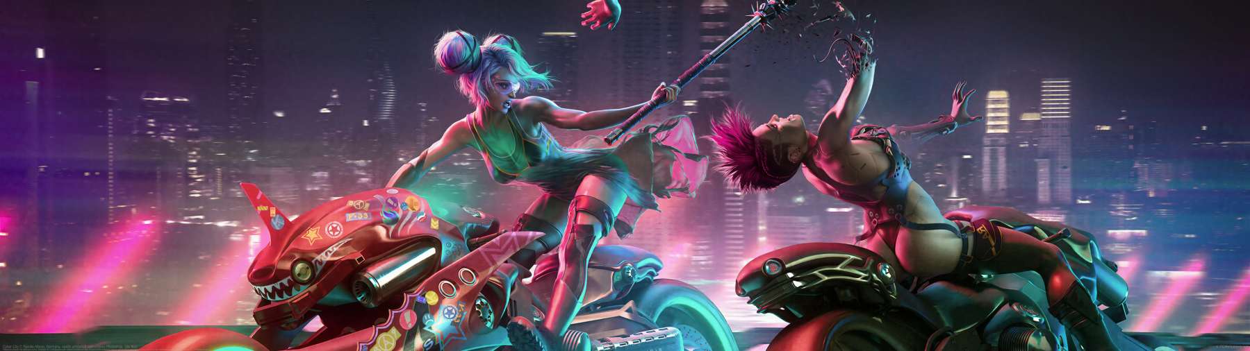 Cyber City ultrabreit Hintergrundbild