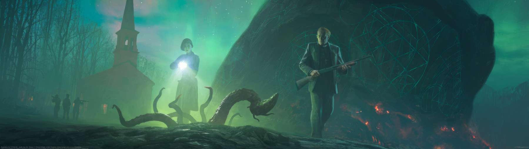 Illustration for 'CTHULHU - death may die': Meteor ultrabreit Hintergrundbild