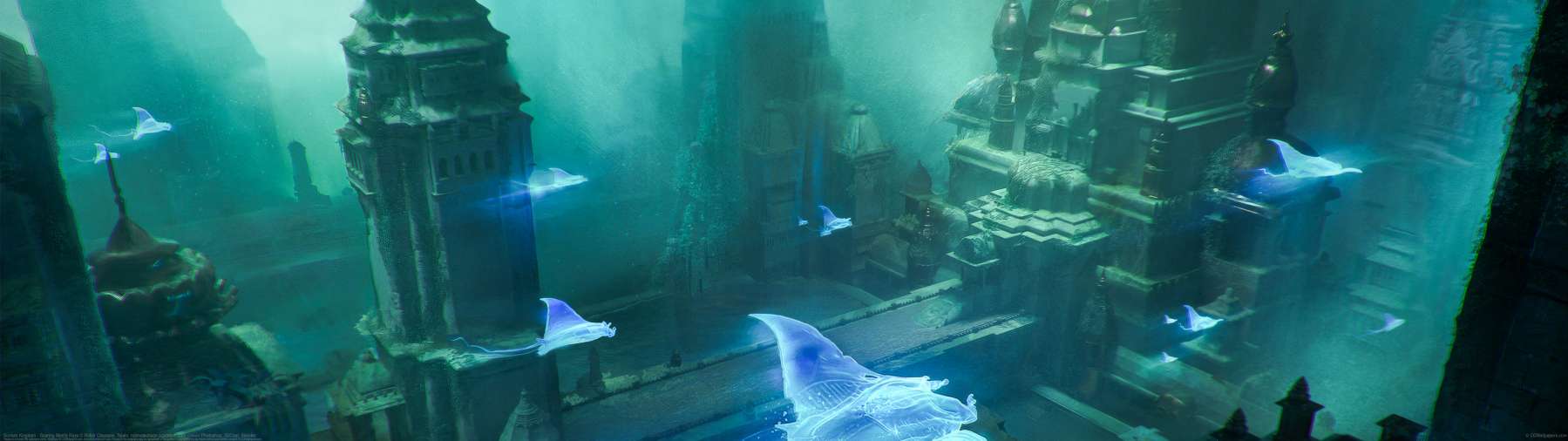 Sunken Kingdom - Soaring Manta Rays ultrabreit Hintergrundbild
