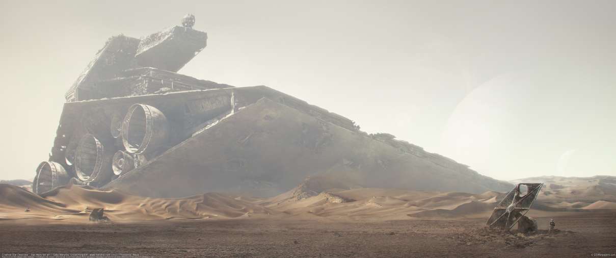 Crashed Star Destroyer - Star Wars fan art ultrabreit Hintergrundbild