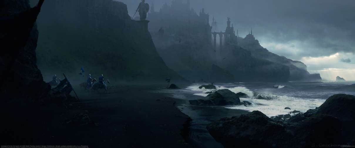 Homework for the 2nd week of CGMA Matte Painting course ultrabreit Hintergrundbild