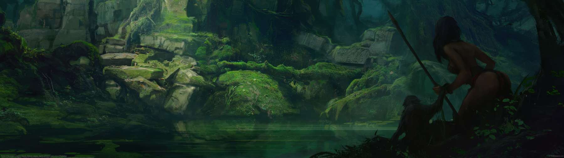 Ruins in the jungle ultrabreit Hintergrundbild