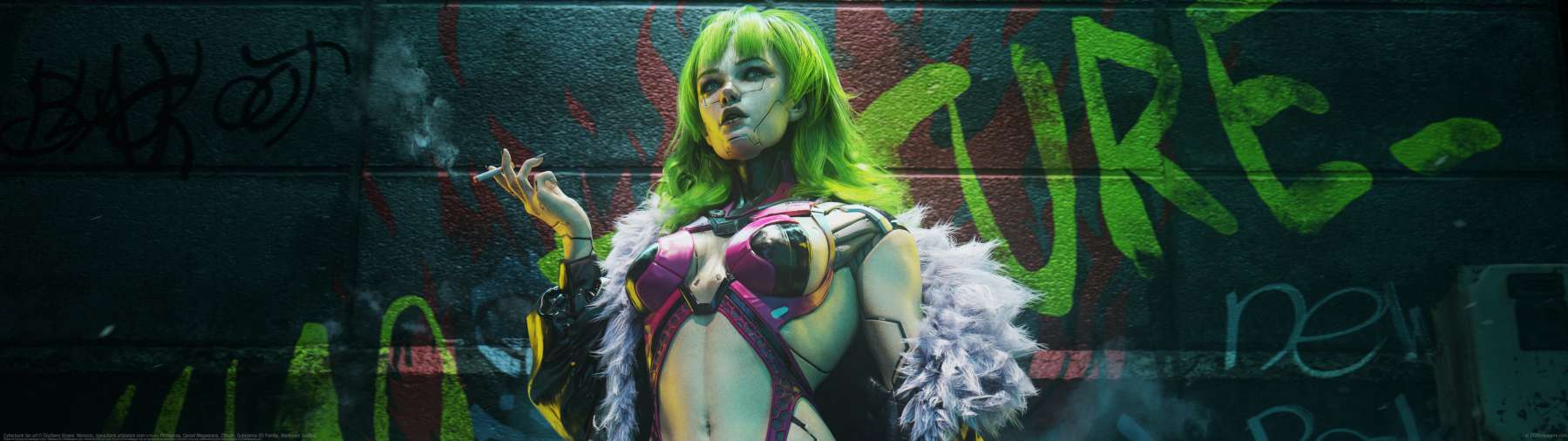 Cyberpunk fan art ultrabreit Hintergrundbild