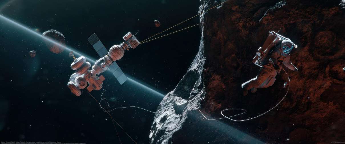 Mining Outpost EVA ultrabreit Hintergrundbild