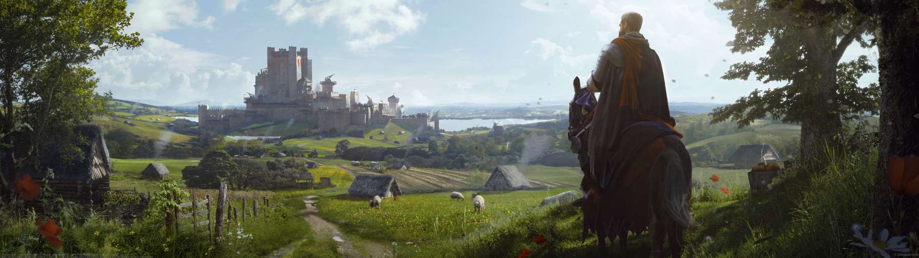 Manor Lords - Keyart ultrabreit Hintergrundbild