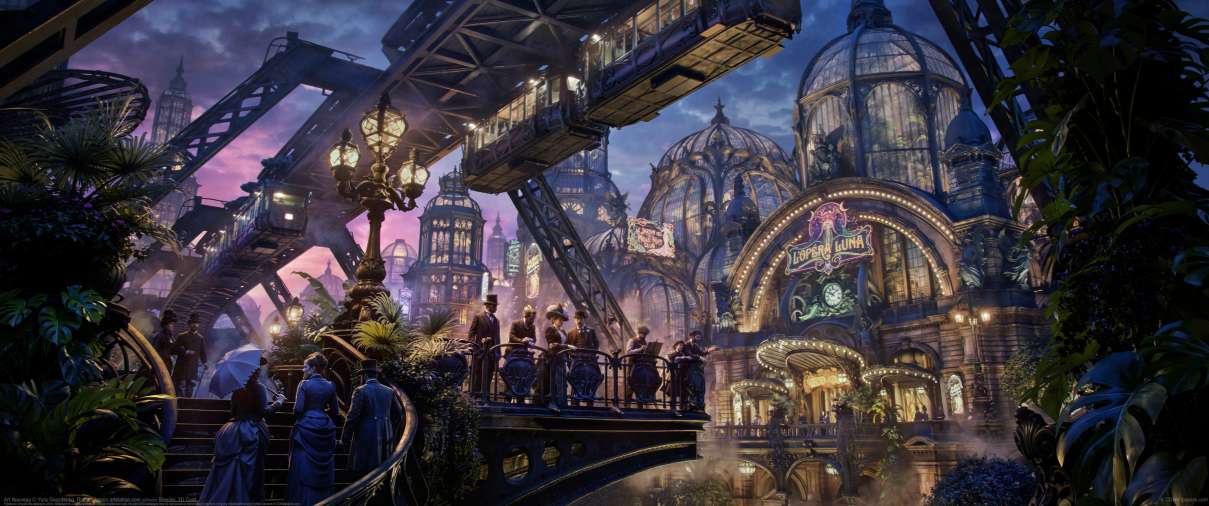 Art Nouveau ultrabreit Hintergrundbild