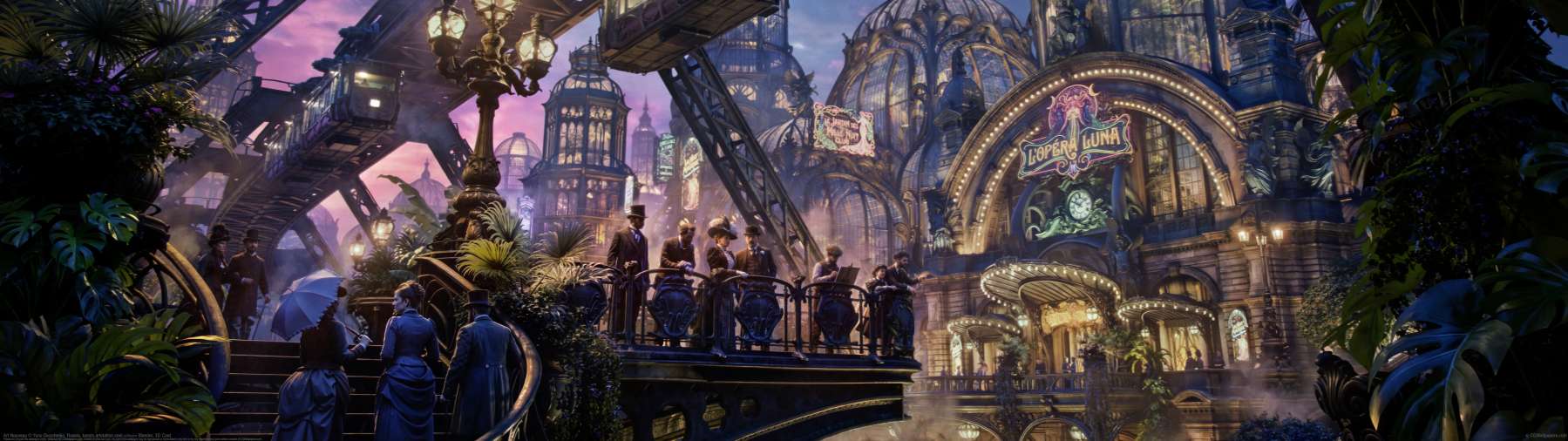 Art Nouveau ultrabreit Hintergrundbild