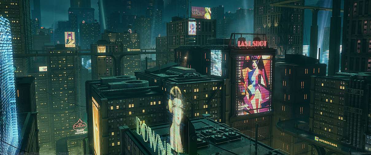Artificial Detective - City at night ultrabreit Hintergrundbild