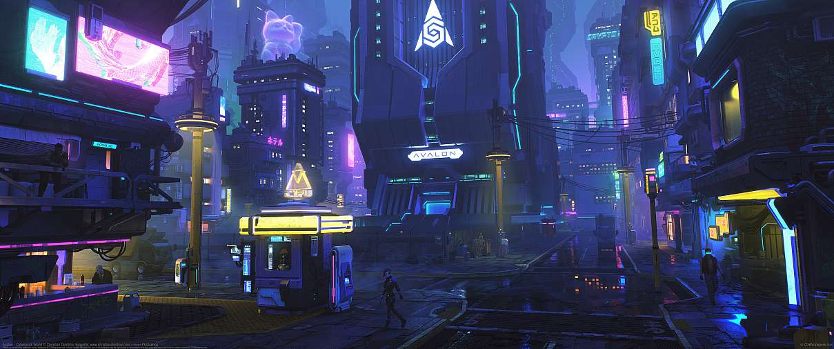 Avalon - Cyberpunk World ultrabreit Hintergrundbild